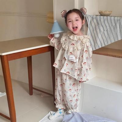 New Spring Baby Princess Long-Sleeve Pajama Set - Sweet Home Style for Kids