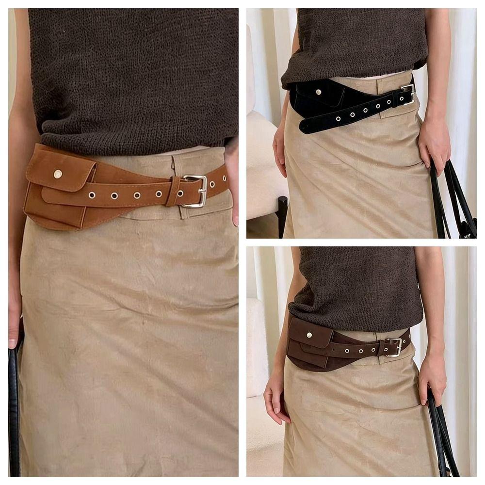 PU Women Waist Bag Wide Women Belt Bag Fashion Waistband  Dress Corsets