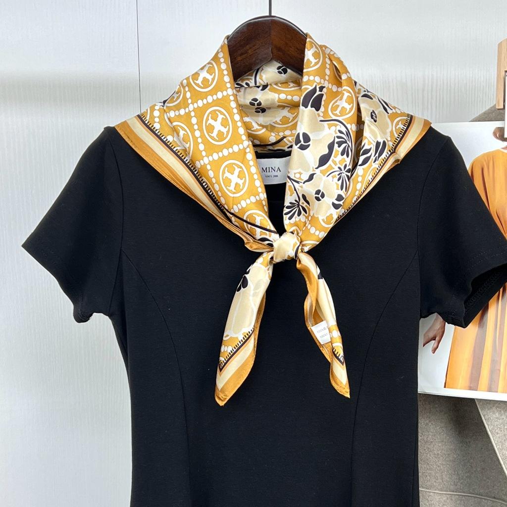 Silk Silk Scarf Versatile Spring And Summer Square Scarf 100% Mulberry Silk Plain Crepe Satin Gift Silk Scarf Scarf
