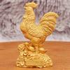 Desktop Decoration Item for The Study Room of A Chicken Family - Golden Rooster Generating Wealth Metal Artwork