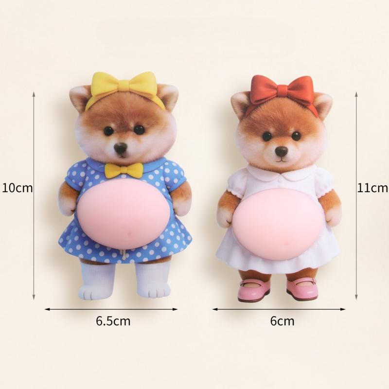 Kawaii Shiba Inu Dog Belly Sticker Soft Belly Sensory Decals Squeeze 3D Stickers Scrapbookingmobile Phone Decoration Stickers
