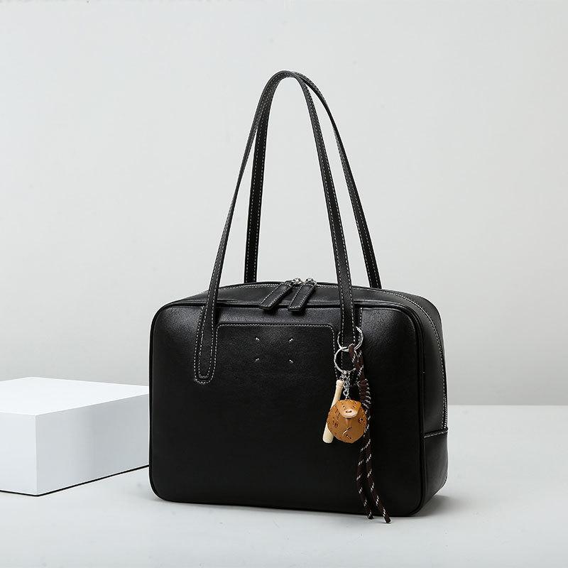 

Сумка через плечо Большая вместимость ретро сумка для боулинга Стильная и простая женская сумка через плечо Премиальная сумка для работы женская With pendant чёрный