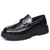 Large Size Men's Shoes, Lazy Business One-pedal Casual Leather Shoes, Men's Thick-soled Leather Breathable