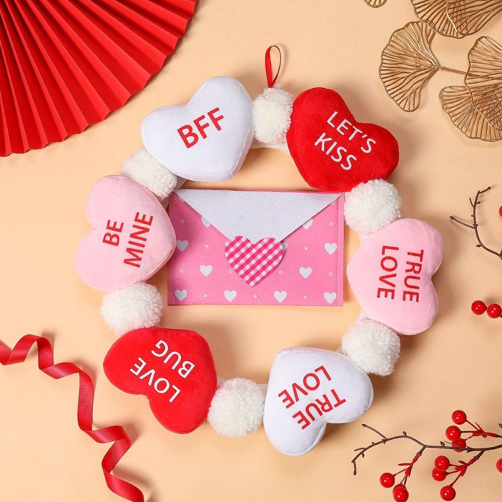 Romantic Valentine's Day Heart Wreath Cute Door Hanging Garlands  Valentine's Day Gift