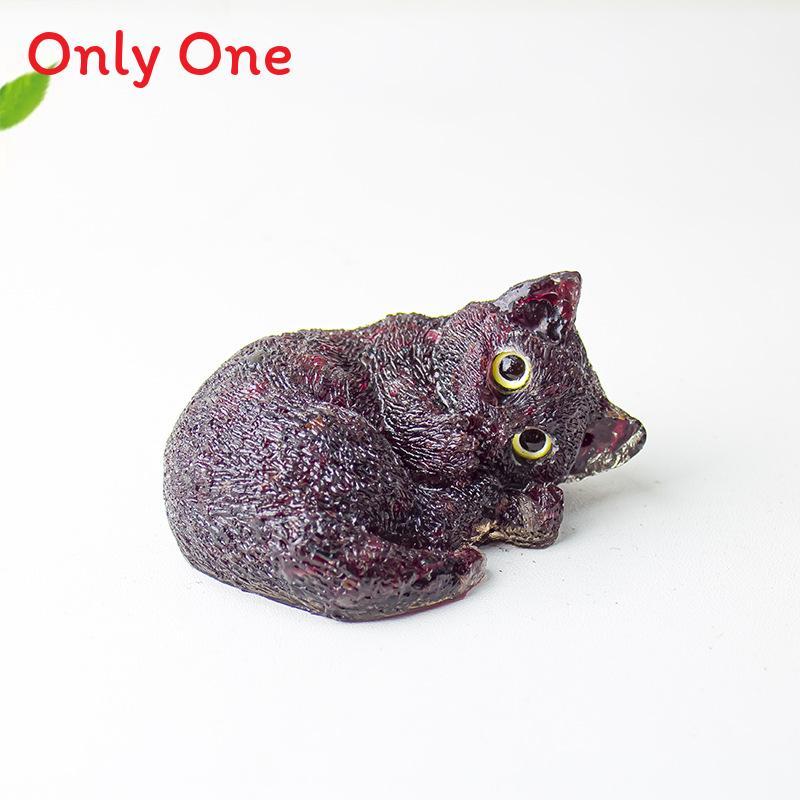 Resin Filled Natural Crystal Sleeping Cat Decor With Gift Box For Home Office Display