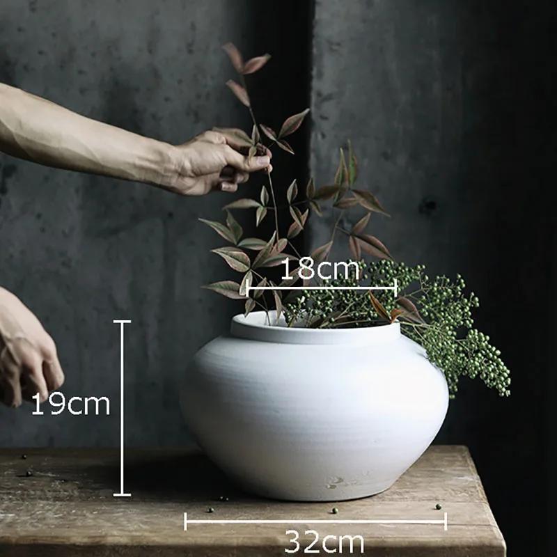 Creative White Ceramic Vase Minimalism Flower Pots Desk Decoration Flowers Arrangement Floral Vases Room Aesthetic Decor