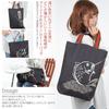 Kurashiki denim tote retro style Japanese vertical made in Japan and Moon bag, pattern, size, (Waves Rabbit)