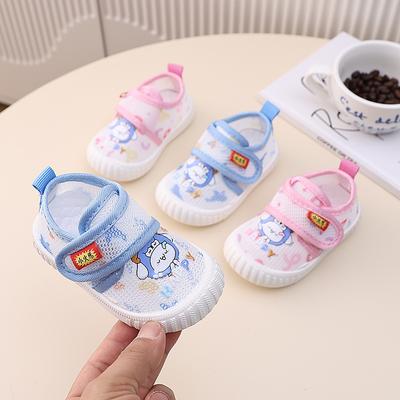 Summer 0-1 One 2 Year Old Infant Baby Hollow Mesh Toddler Shoes Children Cartoon Sandals