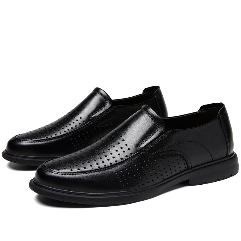 High Quality Men'S Shoes Breathable Loafers Men Genuine Leather Business Dress Casual Retro Slip On Luxury Wedding Dress Shoes
