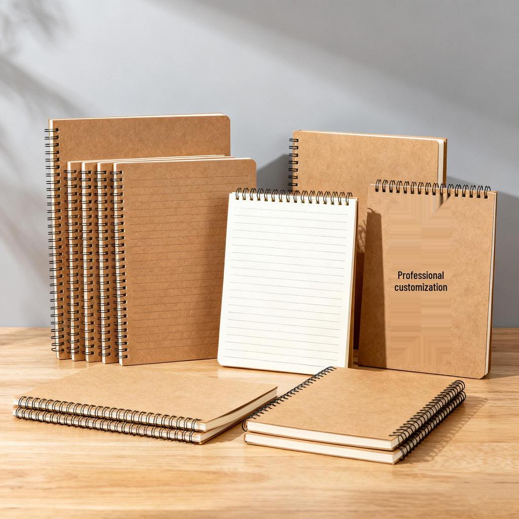Custom Retro Kraft Paper Spiral Notebook with Logo Printing