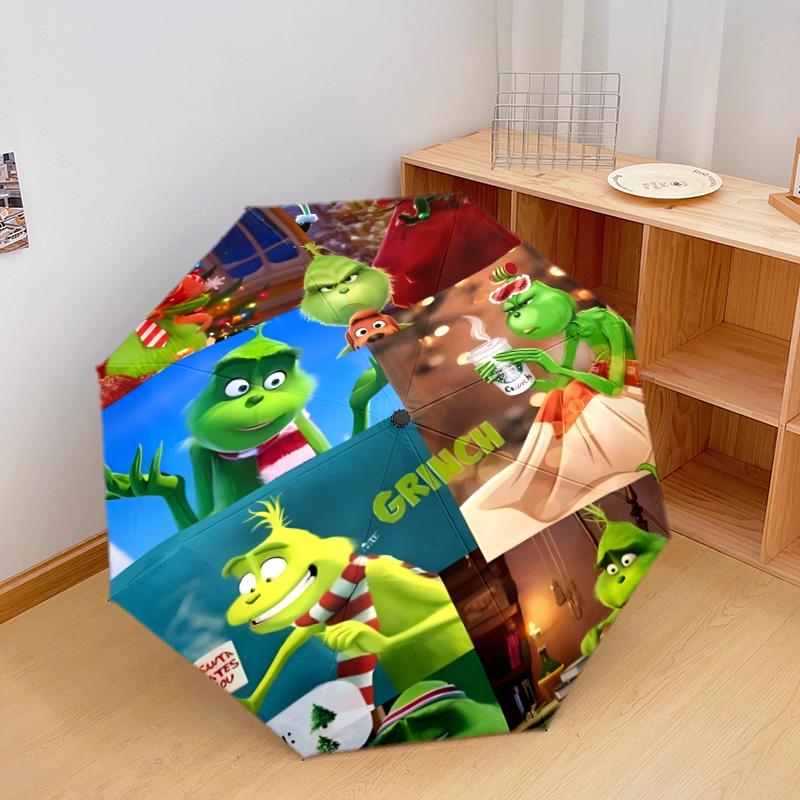 Grinch Christmas  Automatic Umbrella - Suitable Travel Outdoor Portable Umbrella Birthday Gift Daily Essentials
