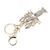 Strass Hummer Schlüsselanhänger Zinklegierung Glitzer Bling Funkelnder Schlüsselanhänger Handtaschenzubehör für Frauen Mädchen Weiß