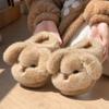 Fashion Cartoon Puppy Furry Cute Indoor Slippers Women 2025 Winter Fluffy Fur Non Slip Children's Home Slippers Warm Thick Plush Slides
