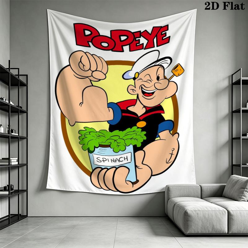 Popeye Wall Tapestry Aesthetic Wall Hanging Printed Fabric Blanket Decorative Tapestries for Bedroom Living Room Home Decor