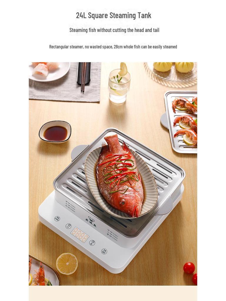 Multi-Function Electric Steamer, Large Capacity, Three-Layer, Fully Automatic, 110V US Standard