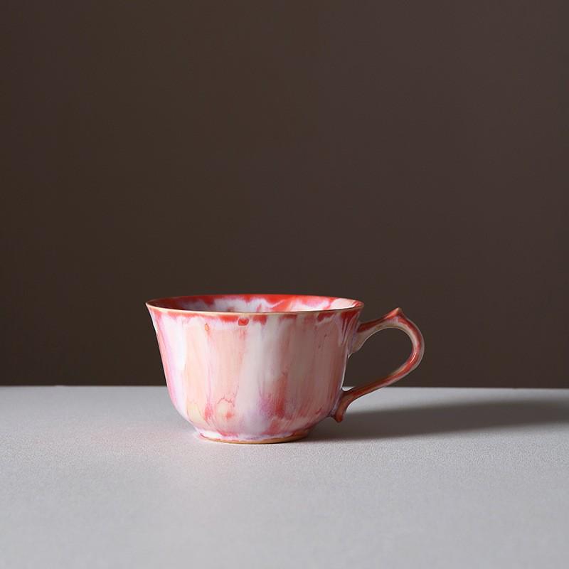 Керамический набор: кружка и блюдце: Американские керамические кружки для кофе и чая для пар 245ML