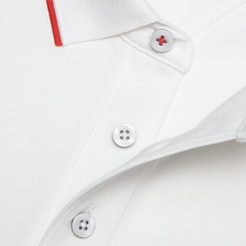 New FILA Polo Shirt Men's Standard White F51M431106AWT