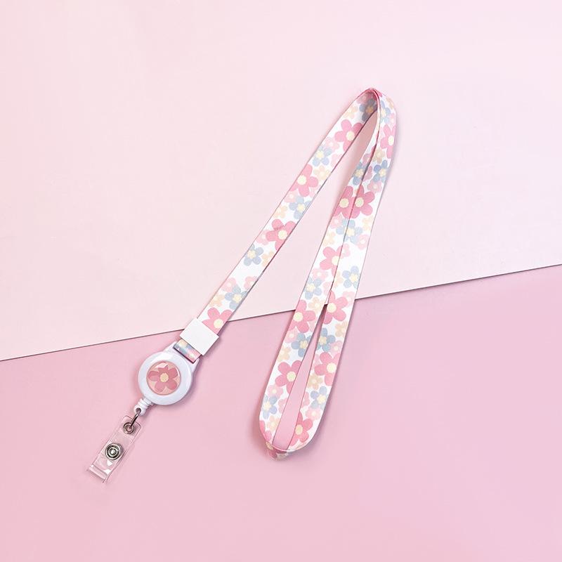 Cartoon Teleskopische Leichtziehbare Schnalle Lanyard Studenten Anti-Verlust Kartenhalter Halsband Langes Seil Arbeits Namensschild Namensschild Lanyard
