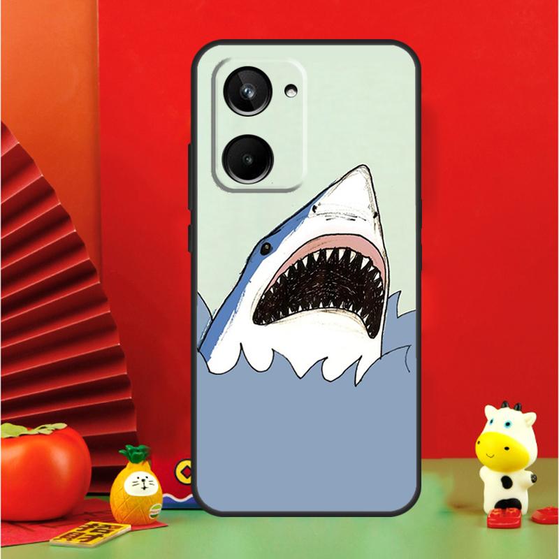 Cartoon Shark For Realme GT6 GT7 15 Pro 10 11 12 13 14 Pro Plus C65 C67 C63 C61 C55 C51 C53 C35 C75 Case