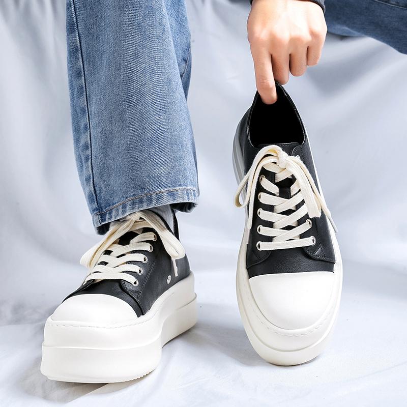Fashion Trendy Men's Thick Soled Shoes Height Increasing Versatile Style Outdoor Party Leisure Quality Shoes for Young People New