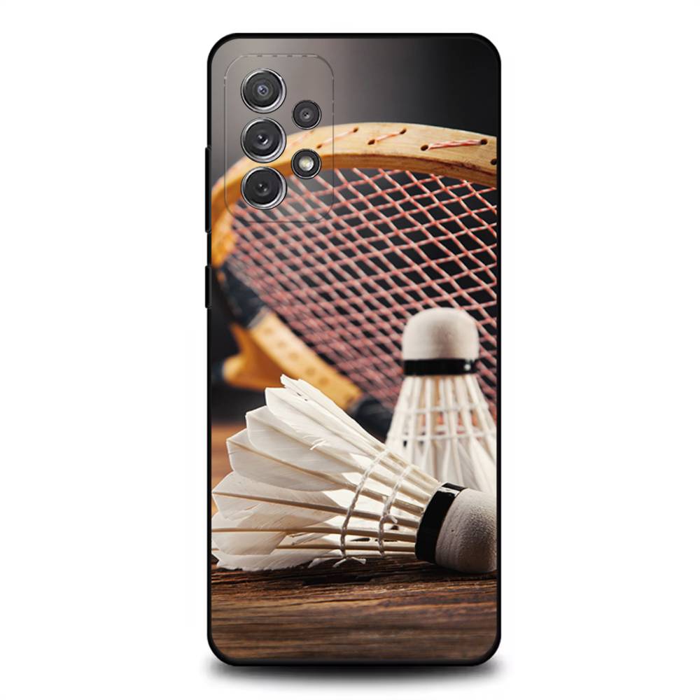 Sport Badminton Cool Phone Case For Samsung S 25,24,23,22,30,21,10,9,Ultra,Plus,Lite,FE,4,5G Black Soft Case
