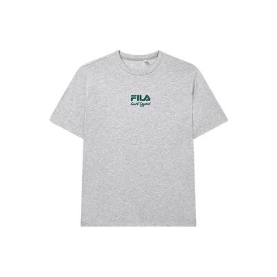 Embroidered Logo Casual Tennis Print Short Sleeve T-Shirt Men Tops Gray F11M339112FMG