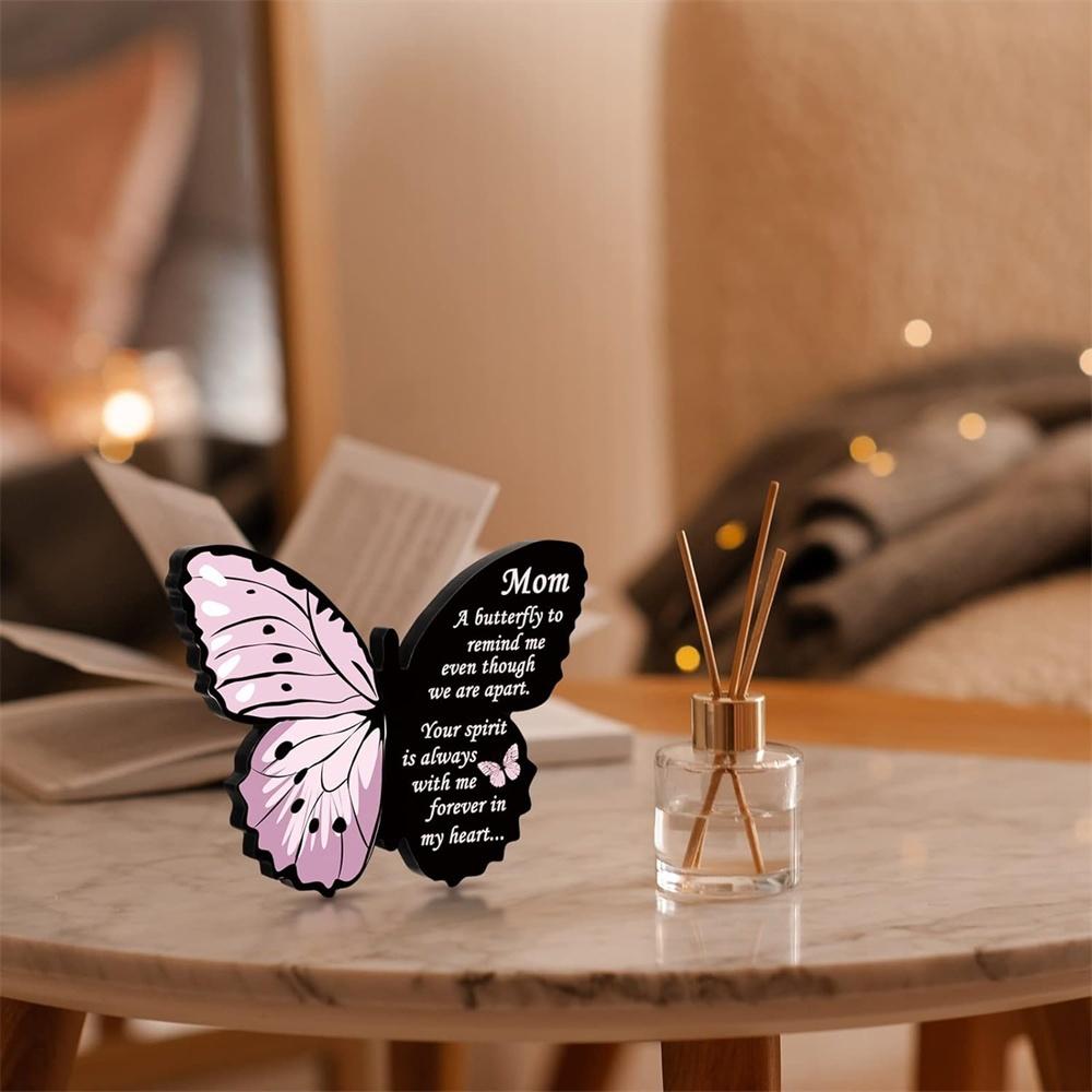 Acrylic Butterfly Memorial Keepsake - Heartfelt Sympathy Gift for The Loss of A Mother, Commemorative Decor with Inspirational Quote