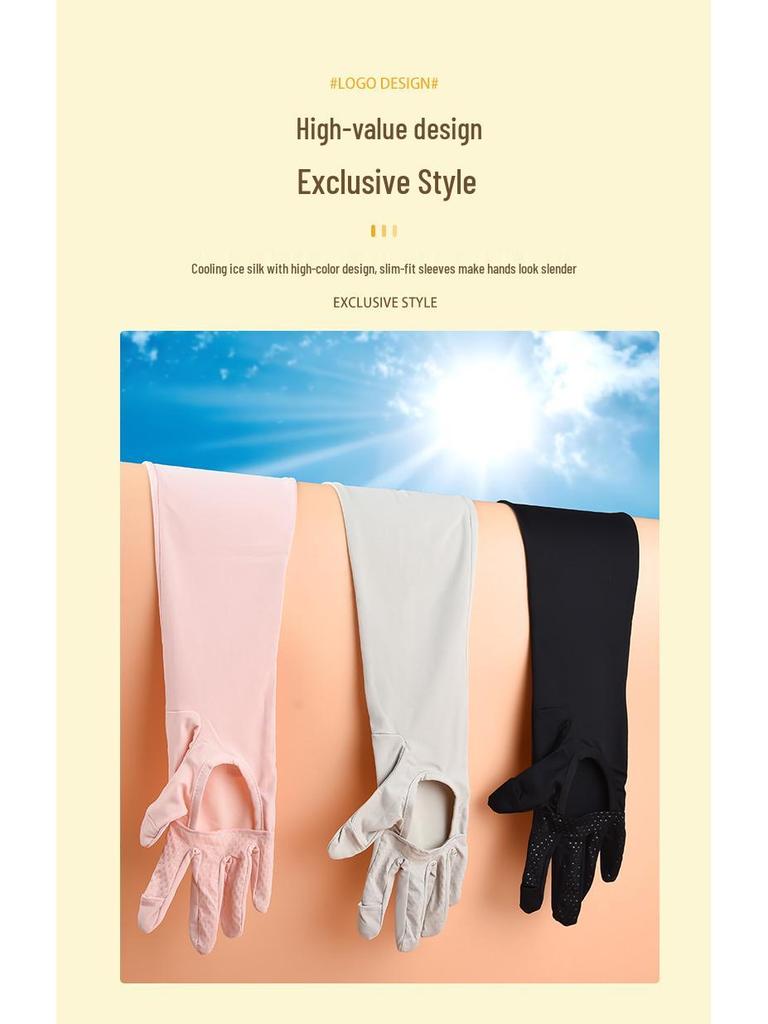 Women's UV Protection Summer Gloves - Breathable, Non-Slip, Medium-Long for Driving & Cycling
