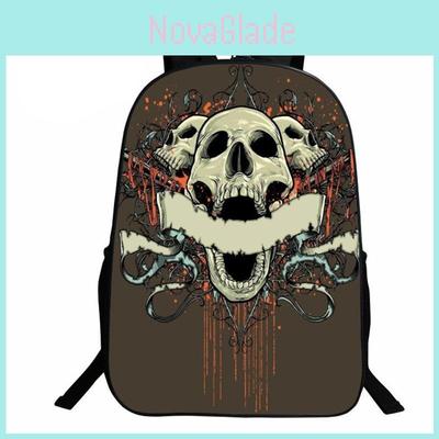 Stylish Men Women Skull Zombie Print Backpack With Premium Polyester Material