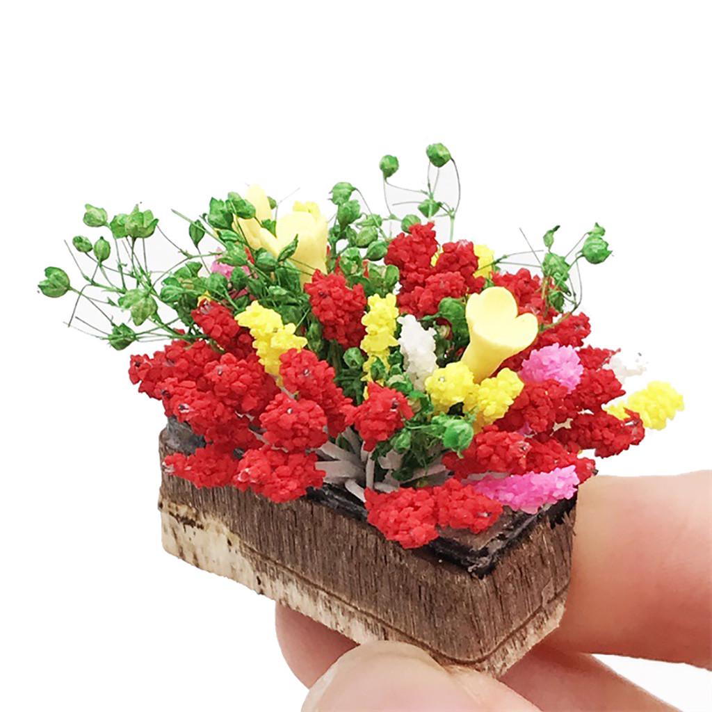 Artificial 1/12 Dollhouse Flower Miniature Exquisite Green Plant Ornament Decor