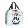 Süße Cartoon-Milchkuh Isolierte Lunchtasche für Damen Auslaufsicherer Thermokühler Lunch-Tragetasche Für Kinder Schulkinder Picknick Essen