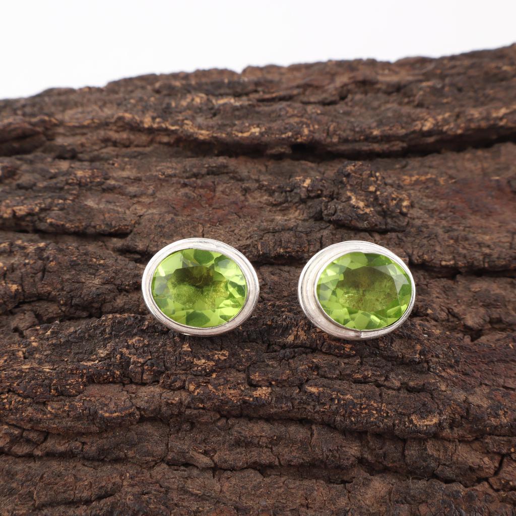 Peridot Earrings Gemstone Jewelry, 925 Solid Sterling Silver Earrings, Handmade Jewelry Earrings, Gift For Her