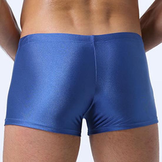 Low Rise High Elasticity 3D Cutting Swimming Trunks Men Solid Color Drawstring Swim Shorts Beachwear