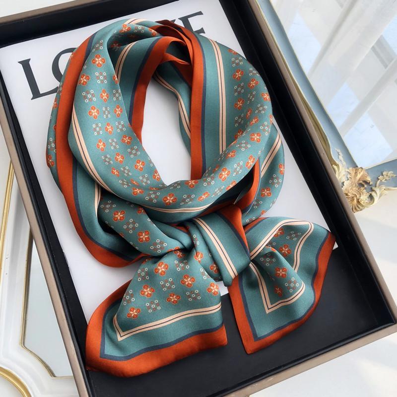 Blue Print In Memory! Intellectual Retro Mulberry Silk Silk Scarf Women'S Long Double-Layer Double-Sided Silk Scarf Streamer