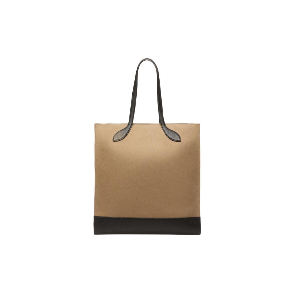 Bally Large Logo Magnetic Closure Large Capacity Fabric Tote Shopping Bag Women Tote Sand Black 6304710