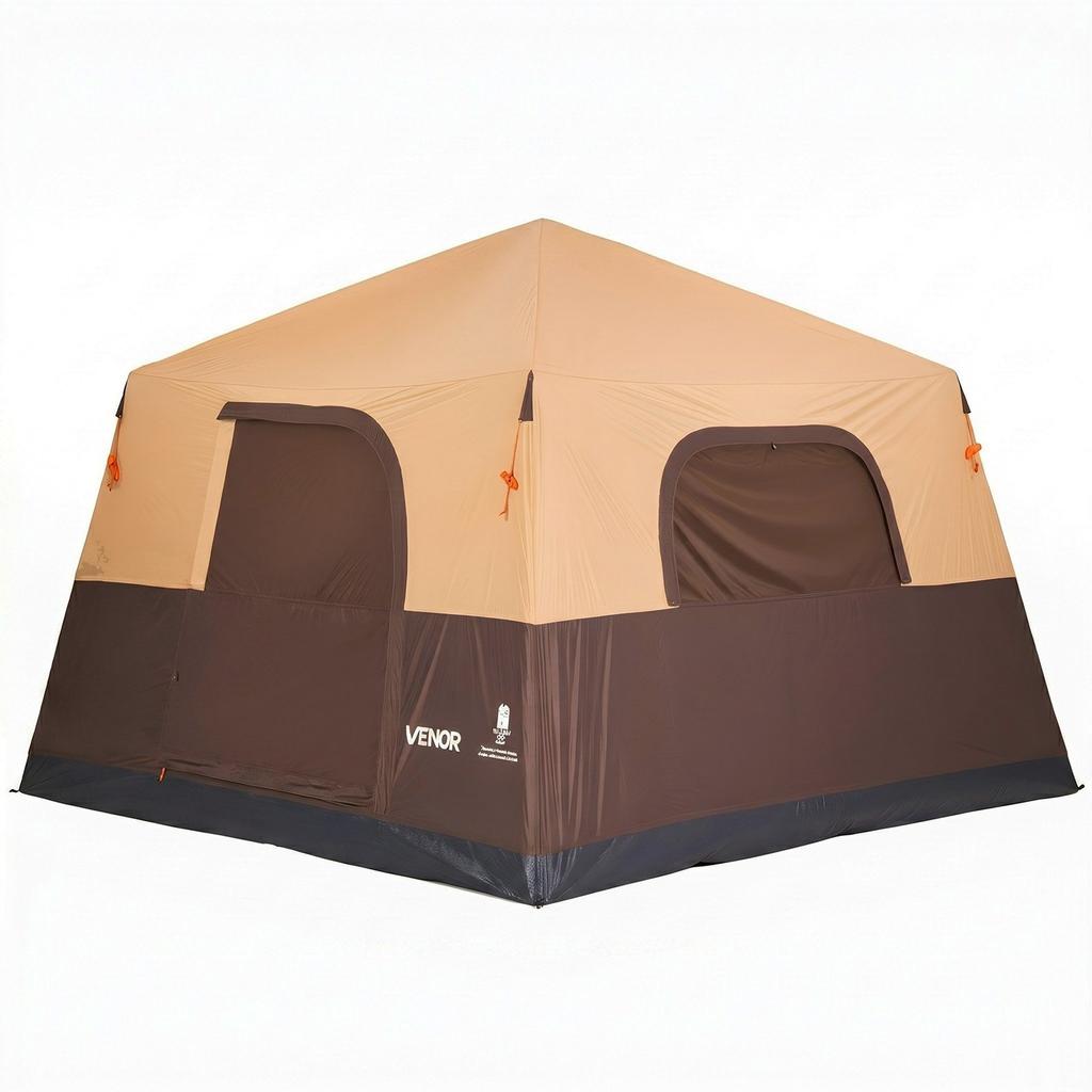 VEVOR Camping Tent, 6 Person Inflatable Cabin Tent with Rechargeable Pump, TPU Air Tube & 4 Large Mesh Windows