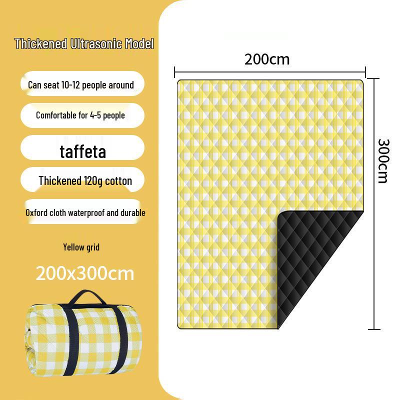 Tapis de pique-nique épaissi à ultrasons: Coussin d'extérieur résistant à l'humidité pour pelouse et camping avec piquets de sol