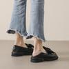 2023 Women's Retro Bow Loafers: Thick Sole & Heels, Soft Spring/Autumn Leather, British Style