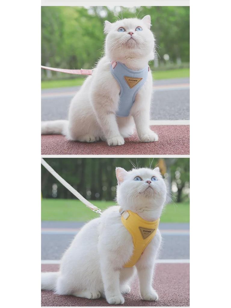 Cat Anti-Escape Traction Leash: Secure Vest-Style Harness for British Shorthair & Kittens, I-Shaped Design for Outdoor Walks