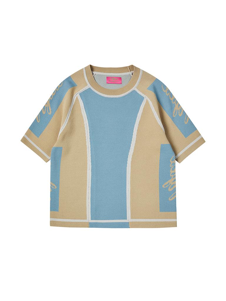 NYXX Sport Stretch Knit Top Sky Blue