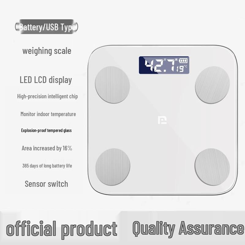 Rechargeable Smart Body Fat Scale with App Support