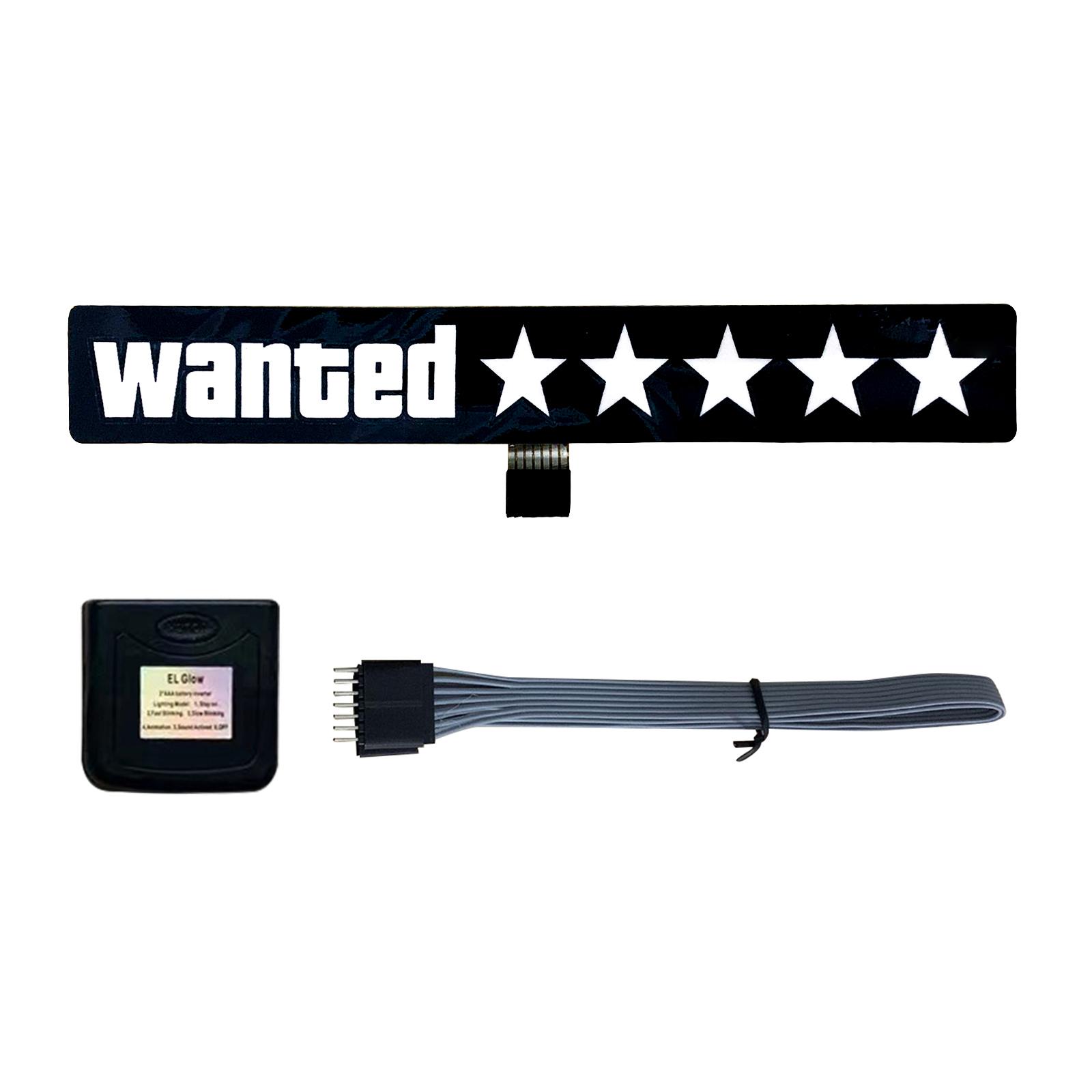

Wanted 5 Star Car Windshield Glow Panel Electric Marker Lamp Blue LED Decoration Light Sticker Flashing Lights белый