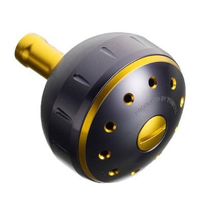 Genuine Shimano Yumeya Aluminum Round Power Handle Knob, Black/Gold, for Type A M Knob Reels (Product Code: 26279)