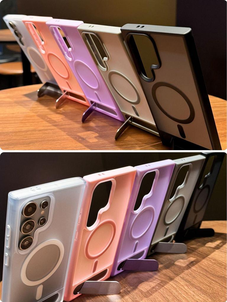 Samsung S25 Ultra/S24 Plus Magnetic Flip Stand Phone Case with Skin-Feel Finish