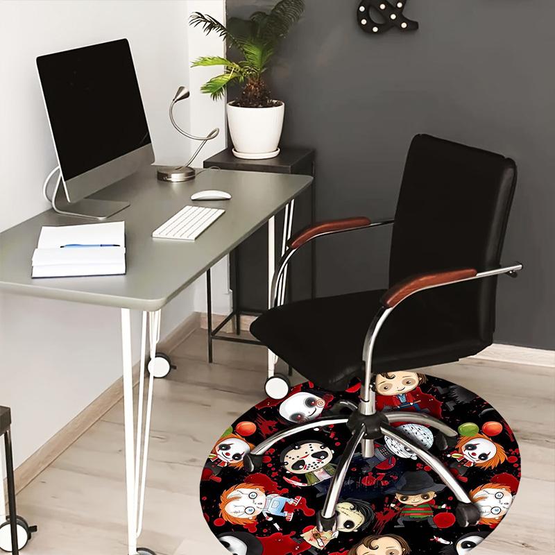 

1pc Halloween Horror Characters Round carpet, Made of Polyester,Perfect for Decorating Office Chairs, Living Rooms,fplt181 80cm by 80cm