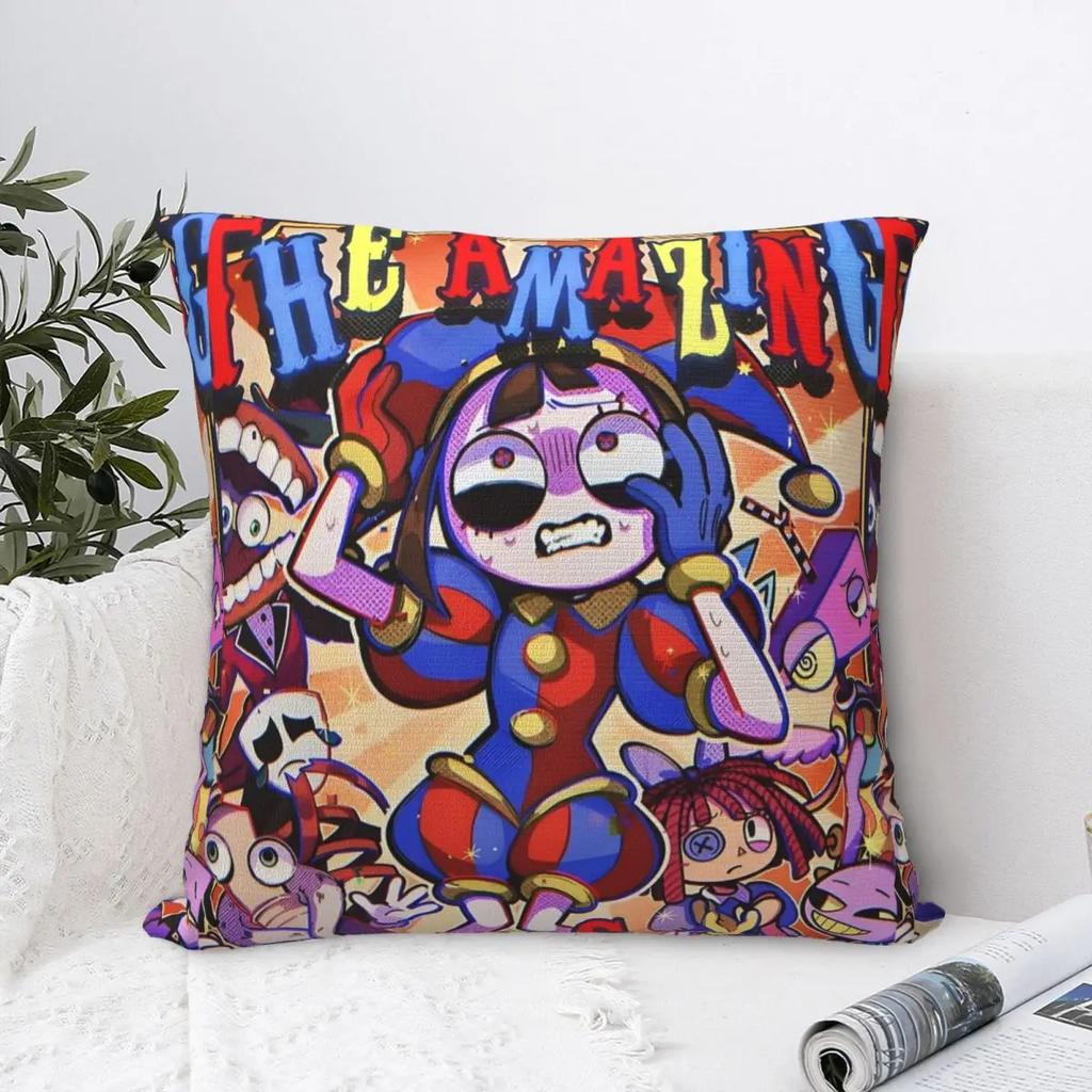 The Amazing Digital Circus Square Pillow Case Polyester Throw Pillow Awesome Cushion Covers