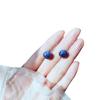 Blue Crystal Stone Silver Earrings for Women, Summer Niche Style, Ethnic Retro Simple Style Earrings, Ear Hooks