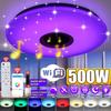 Lampada da soffitto a LED intelligente moderna WiFi da 40 cm e 500 W, app RGB, Bluetooth, musica, luce per la casa con telecomando