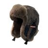 Winter Plush Bomber Hats for Women Men Imitation Earflap Warm Trapper Hat Face Warmer for Outdoor Sports Skiing Ear Protectors