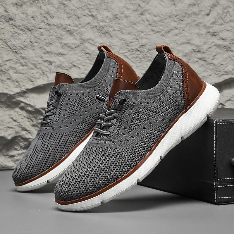 New Large Size Sports Shoes Fashionable and Versatile Outdoor Fly-woven Casual Shoes Breathable Mesh Shoes Men's Shoes